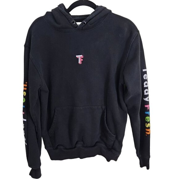 Teddy Fresh Rare Black SpellOut Hoodie Size XS - Picture 1 of 7